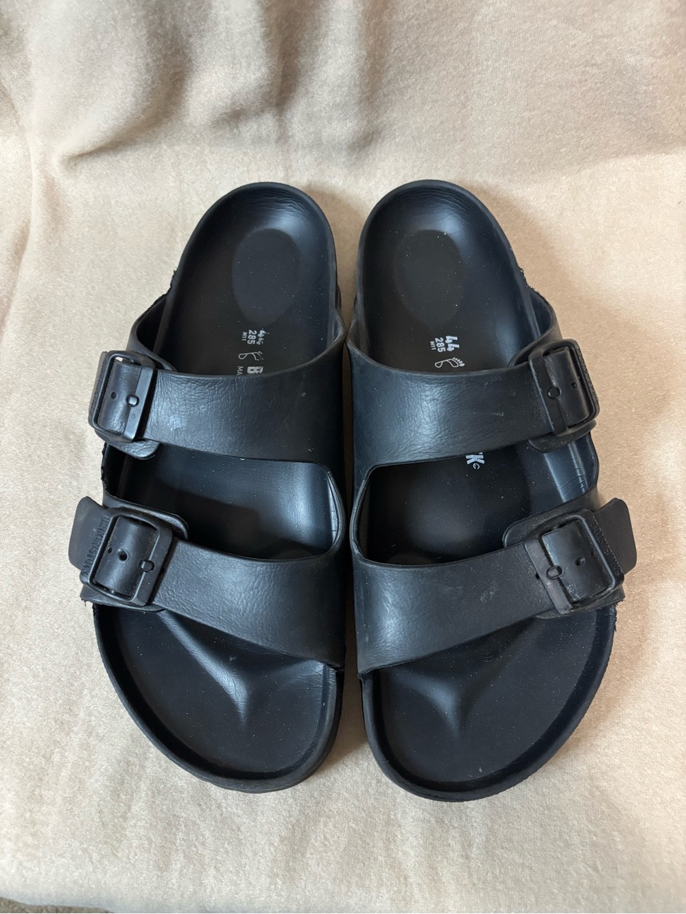 Birkenstock Black Two-Buckle EVA Slide Sandals Sz M 11 New Without Tags